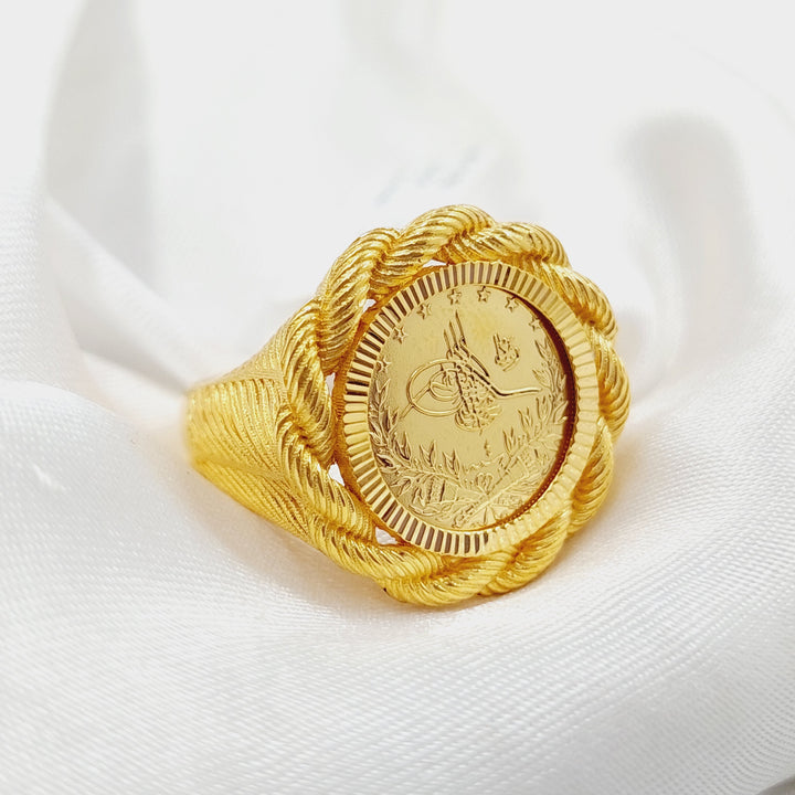 21K Gold Rashadi Rope Ring by Saeed Jewelry - Image 2