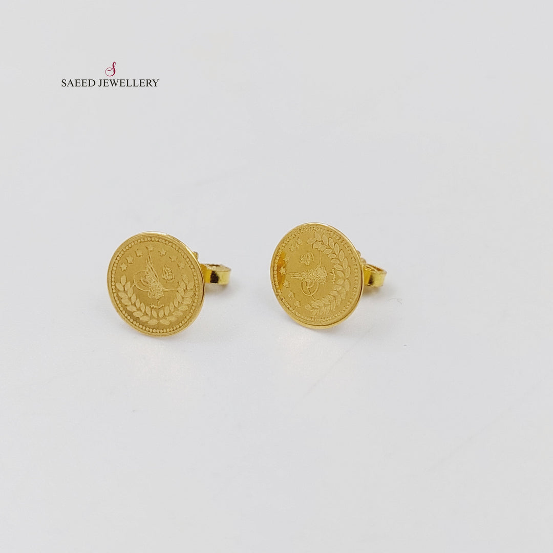 18K Gold Rashadi Screw Earrings by Saeed Jewelry - Image 4