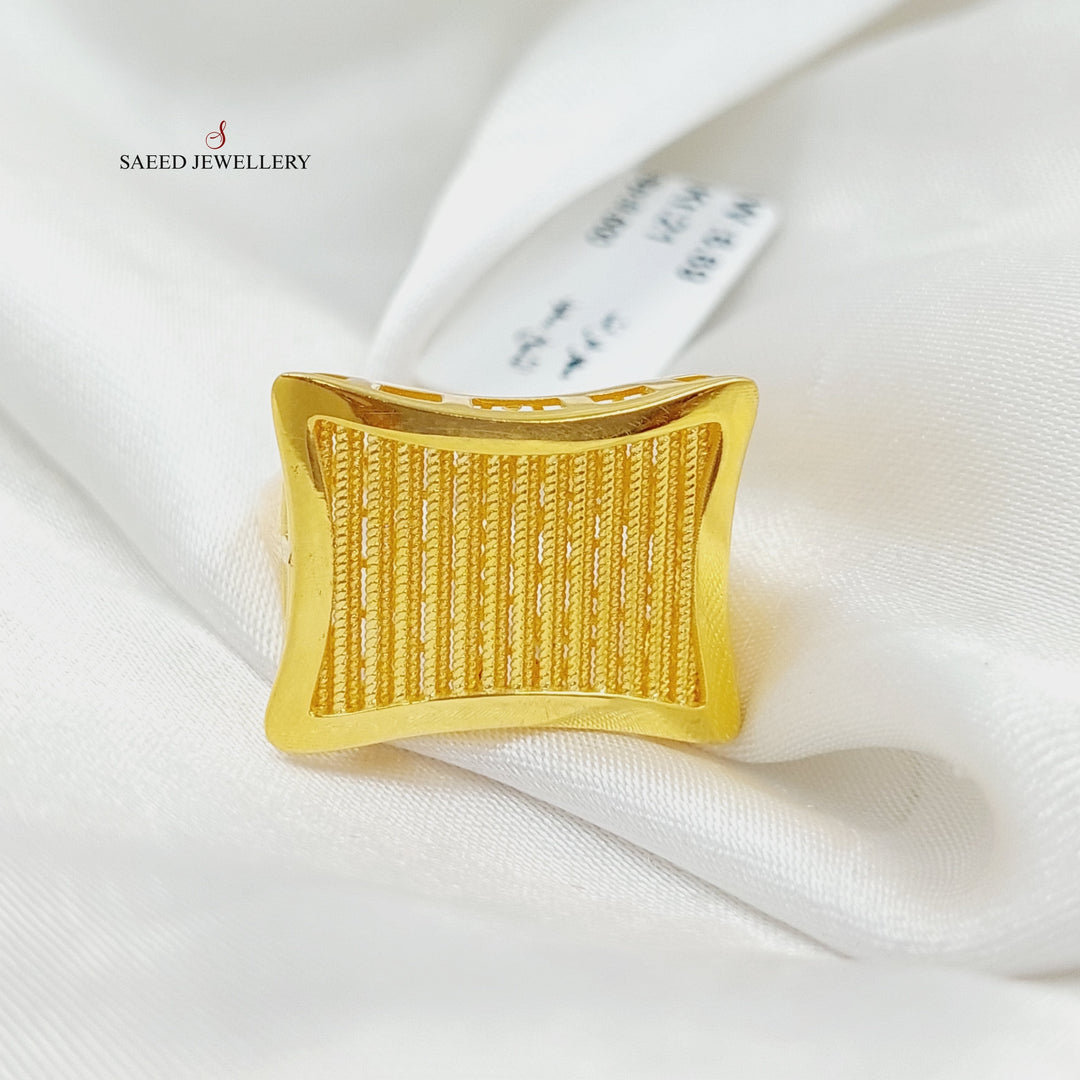 21K Gold Rhombus Ring by Saeed Jewelry - Image 2