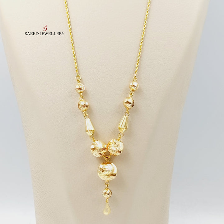 21K Gold Rope Balls Necklace by Saeed Jewelry - Image 2