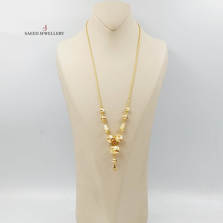 21K Gold Rope Balls Necklace by Saeed Jewelry - Image 3