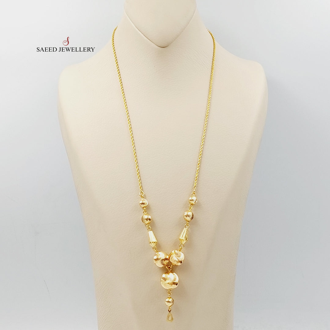 21K Gold Rope Balls Necklace by Saeed Jewelry - Image 1