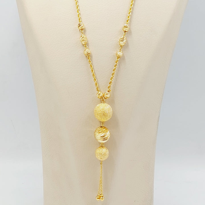 21K Gold Rope Balls Necklace by Saeed Jewelry - Image 2