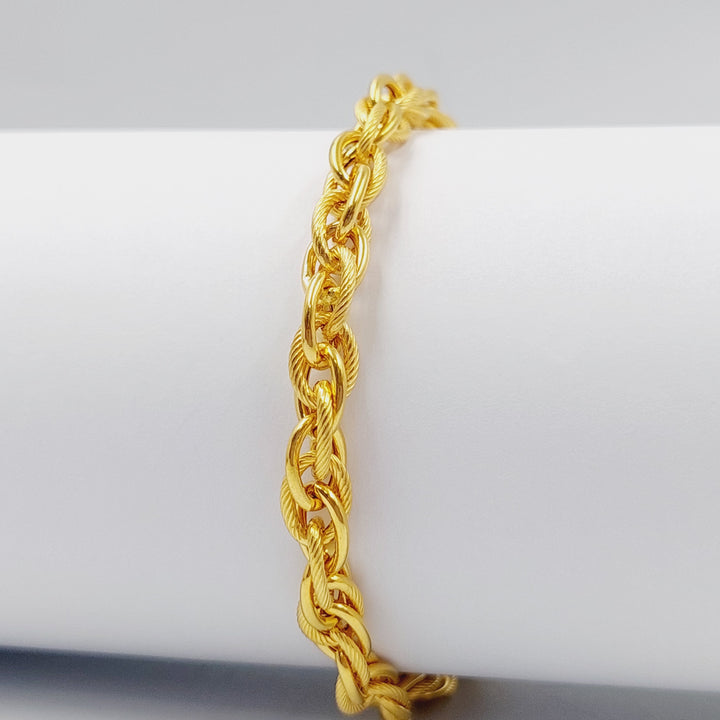 21K Gold Rope Bracelet by Saeed Jewelry - Image 4