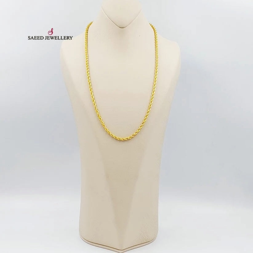 21K Gold Rope Chain by Saeed Jewelry - Image 8