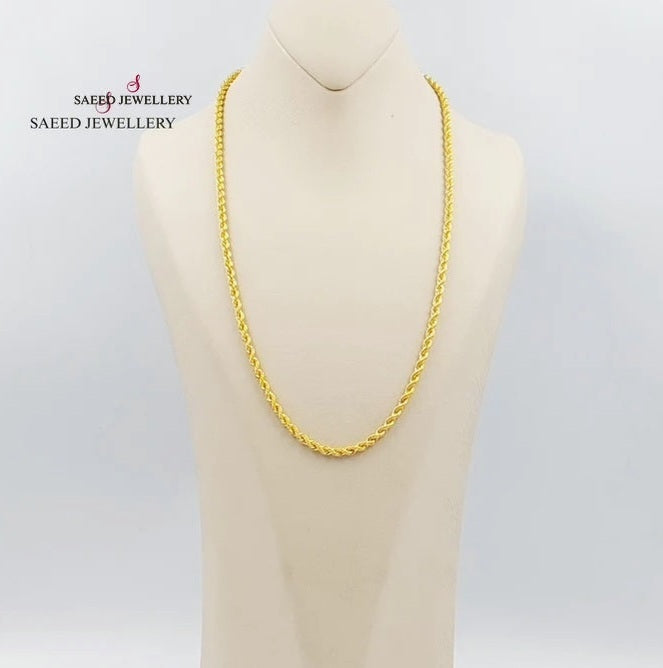 21K Gold Rope Chain by Saeed Jewelry - Image 1