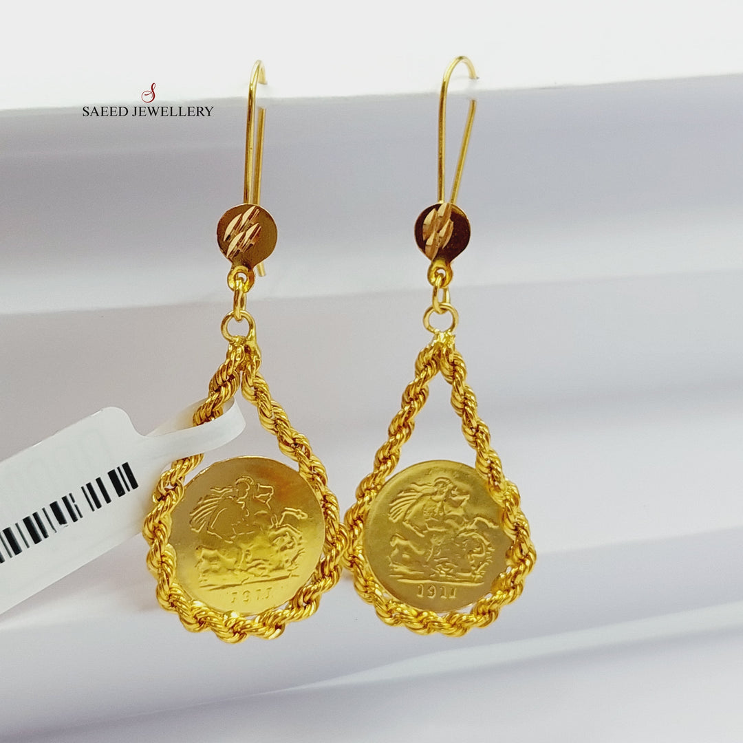 21K Gold Rope Earrings by Saeed Jewelry - Image 5