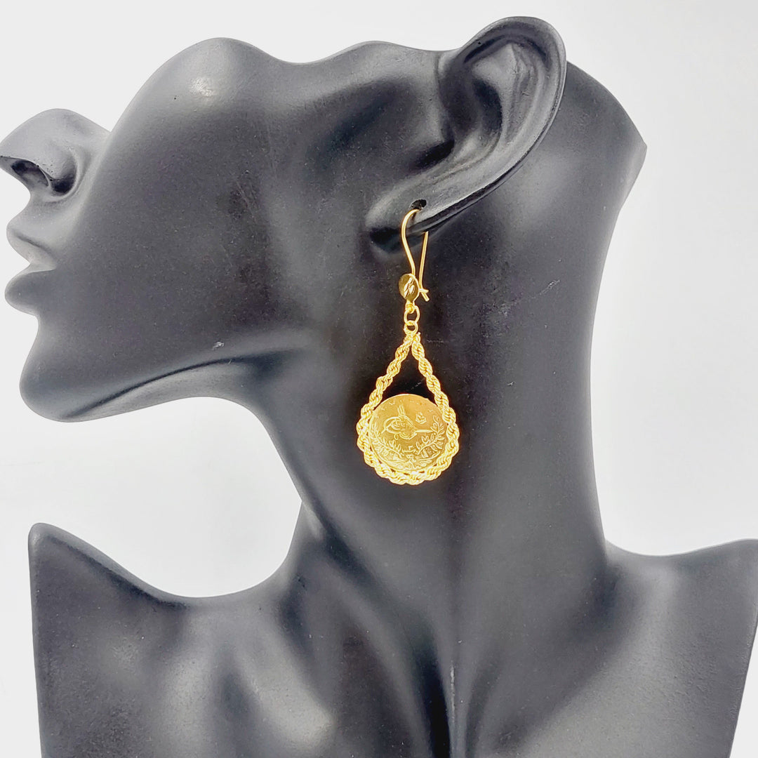 21K Gold Rope Earrings by Saeed Jewelry - Image 2