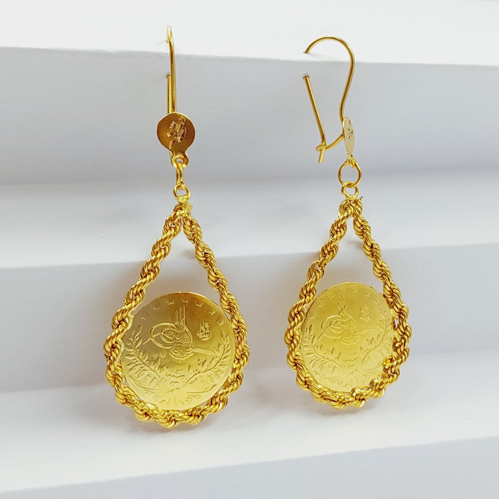 21K Gold Rope Earrings by Saeed Jewelry - Image 4