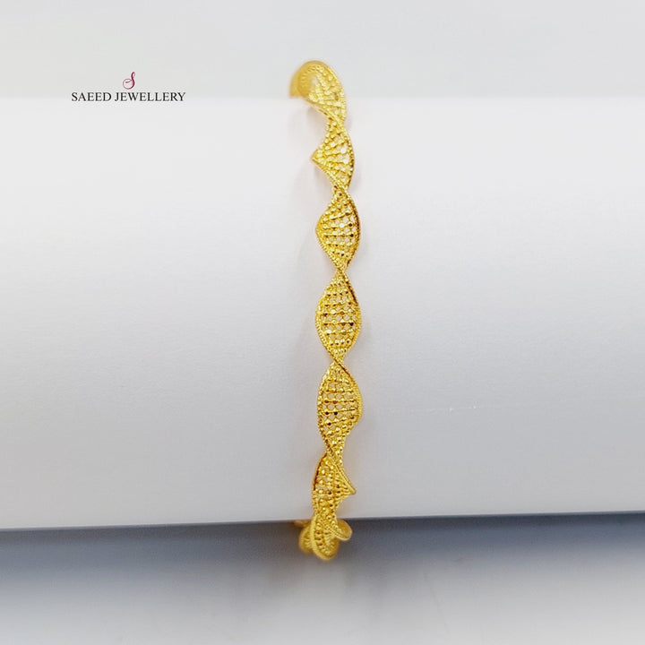 21K Gold Loop Fancy Bracelet by Saeed Jewelry - Image 1