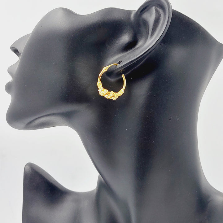 21K Gold Rope Hoop Earrings by Saeed Jewelry - Image 4