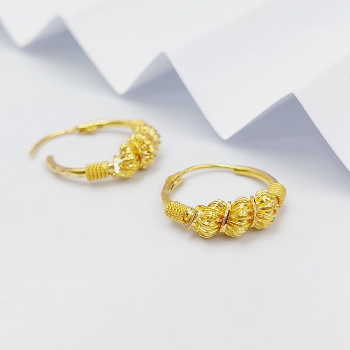 21K Gold Rope Hoop Earrings by Saeed Jewelry - Image 5