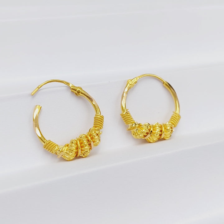 21K Gold Rope Hoop Earrings by Saeed Jewelry - Image 6