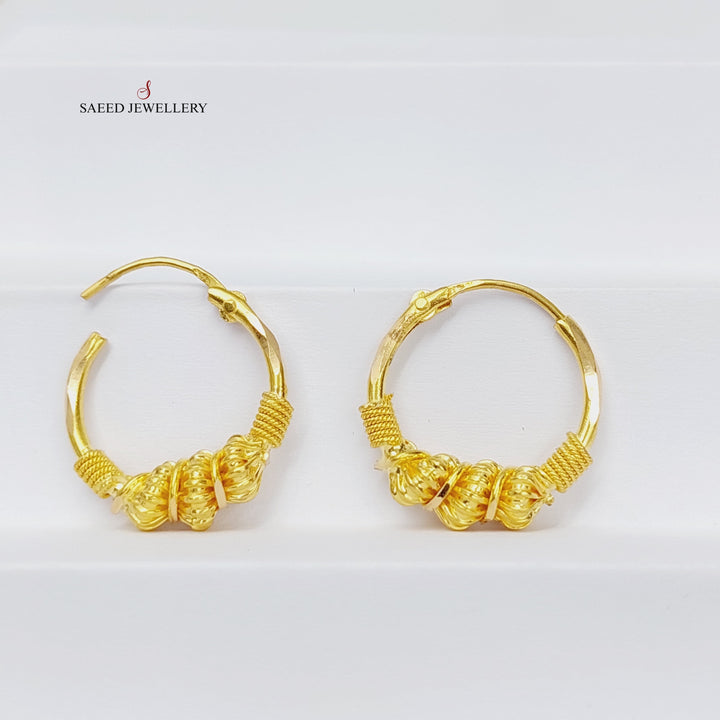 21K Gold Rope Hoop Earrings by Saeed Jewelry - Image 6