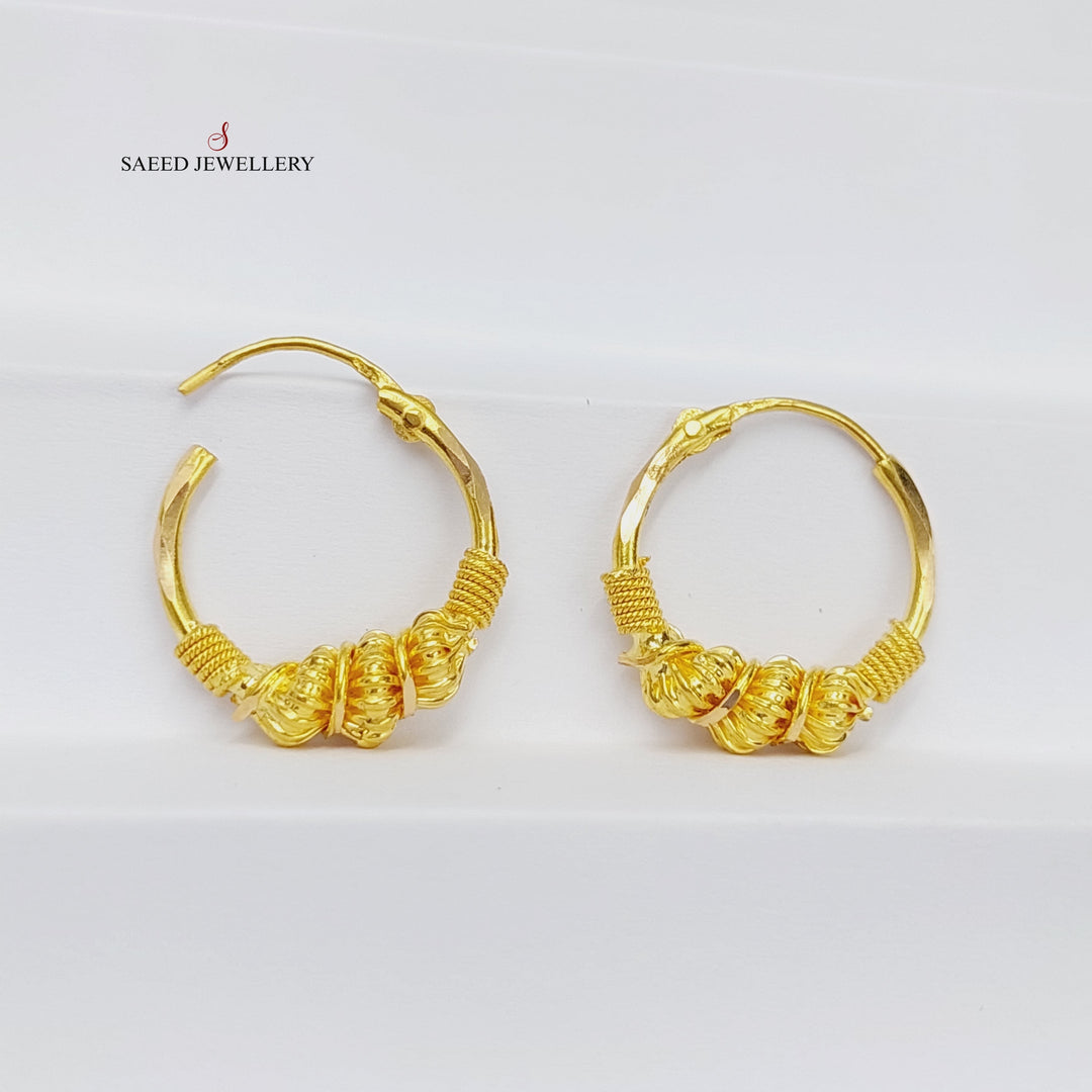 21K Gold Rope Hoop Earrings by Saeed Jewelry - Image 1