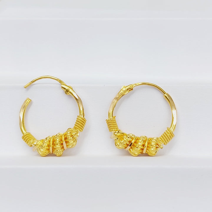 21K Gold Rope Hoop Earrings by Saeed Jewelry - Image 4