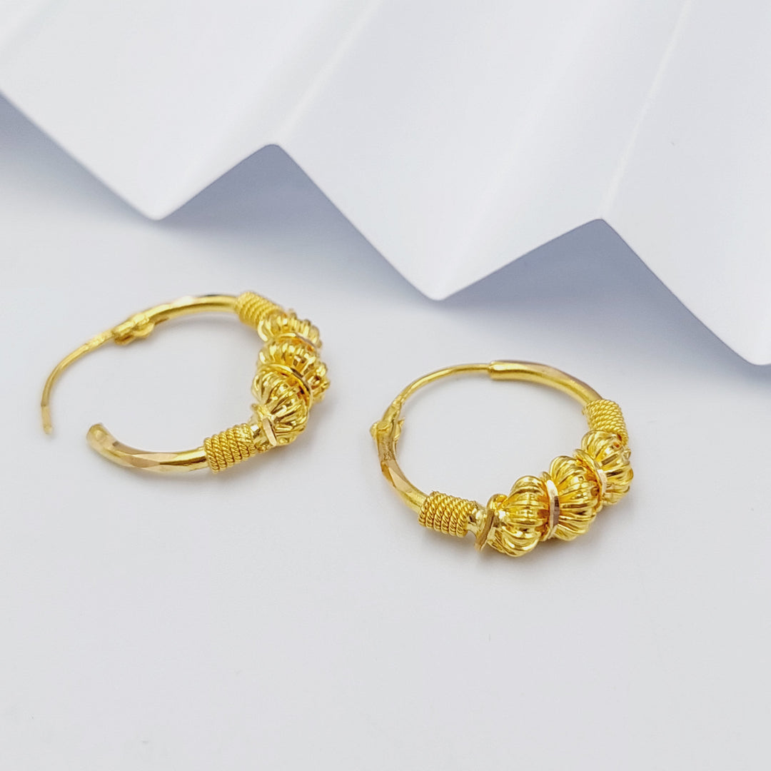 21K Gold Rope Hoop Earrings by Saeed Jewelry - Image 1