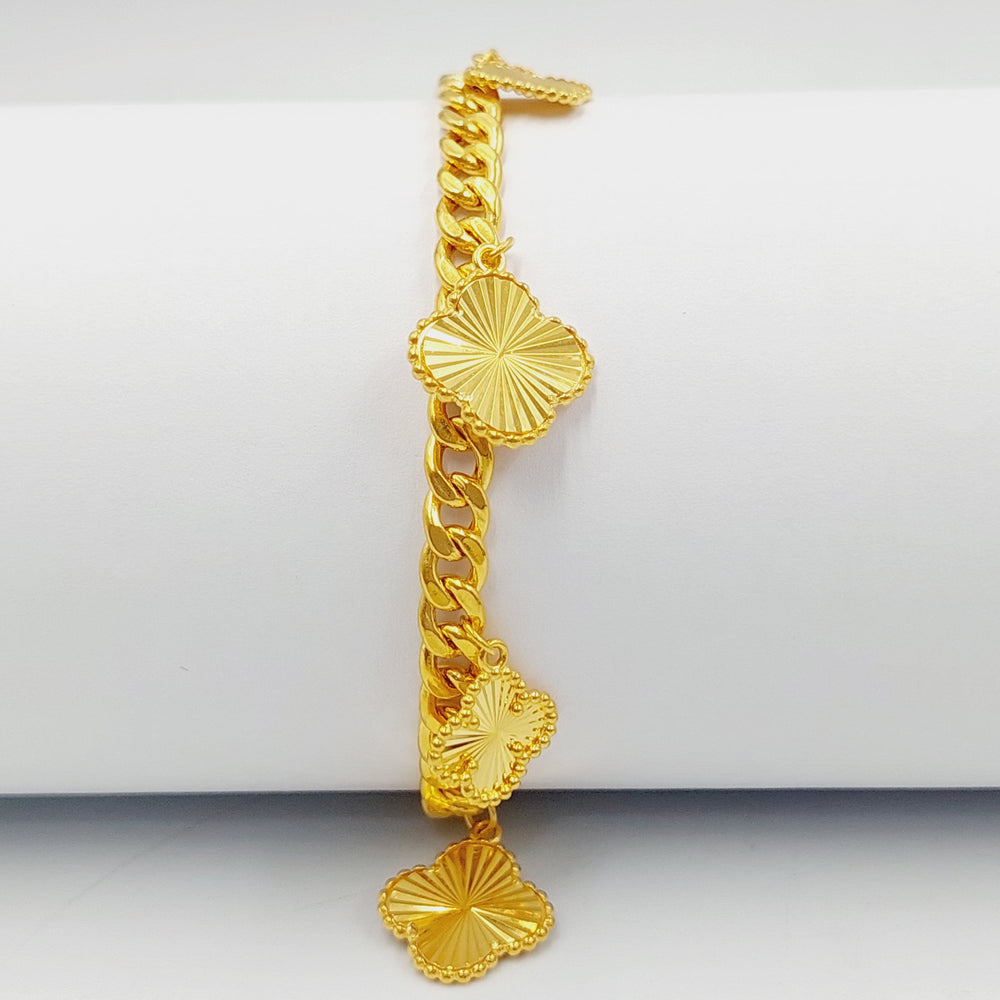 21K Gold Clover Bracelet by Saeed Jewelry - Image 2