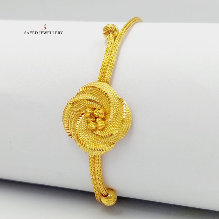 21K Gold Rose Bracelet by Saeed Jewelry - Image 4