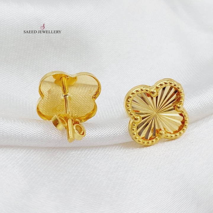 18K Gold Clover Earrings by Saeed Jewelry - Image 7