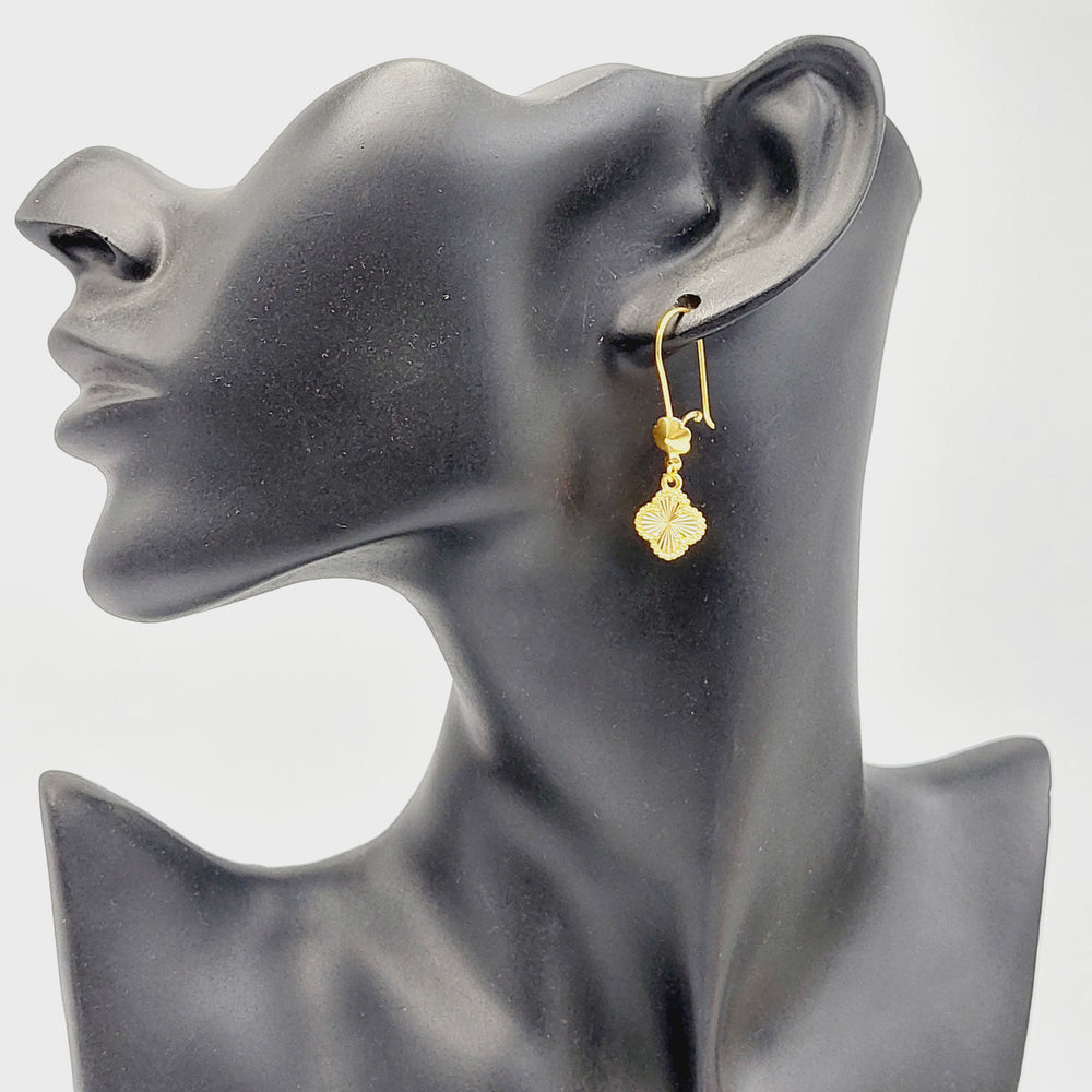 21K Gold Clover Earrings by Saeed Jewelry - Image 2