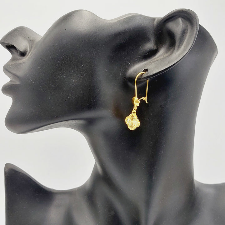 21K Gold Clover Earrings by Saeed Jewelry - Image 3