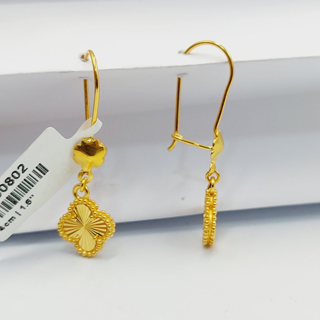 21K Gold Clover Earrings by Saeed Jewelry - Image 1