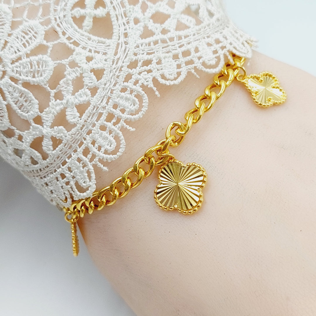 21K Gold Clover Joy Bracelet by Saeed Jewelry - Image 5