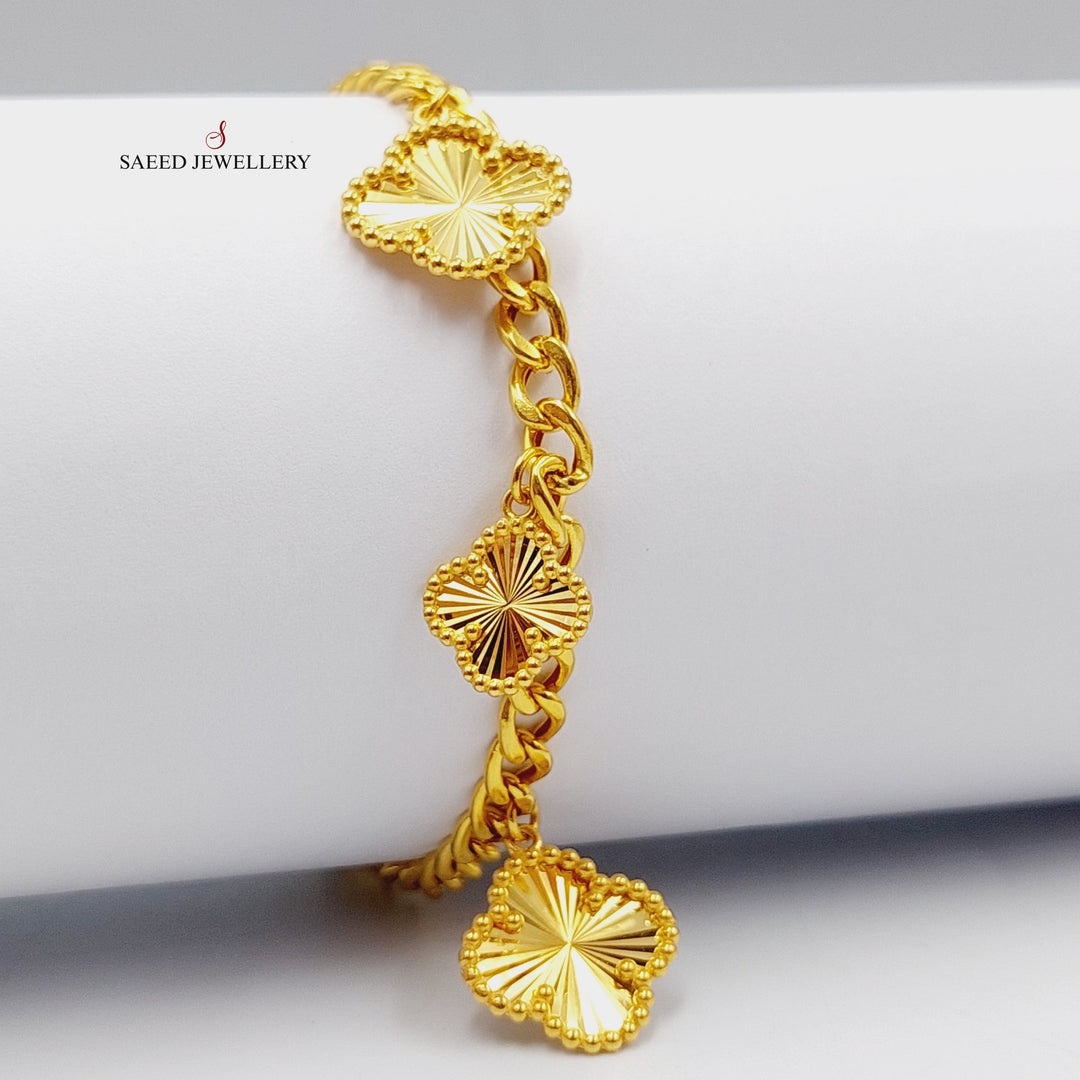 21K Gold Clover Joy Bracelet by Saeed Jewelry - Image 2