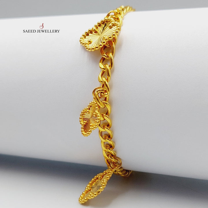 21K Gold Clover Joy Bracelet by Saeed Jewelry - Image 4