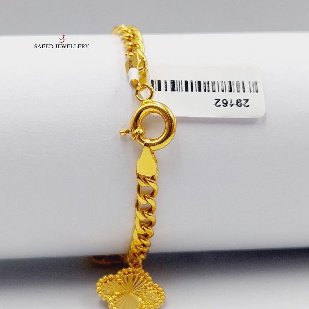 21K Gold Clover Joy Bracelet by Saeed Jewelry - Image 5