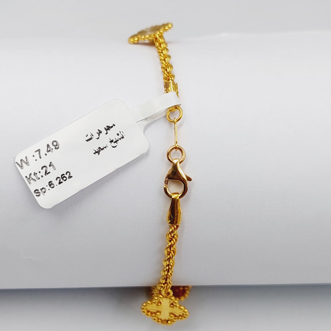 21K Gold Clover Joy Bracelet by Saeed Jewelry - Image 3