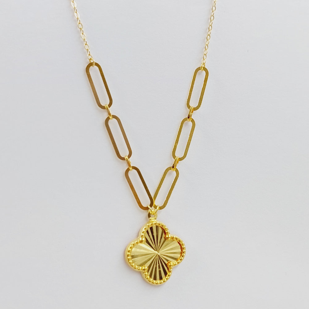 18K Gold Clover Necklace by Saeed Jewelry - Image 2