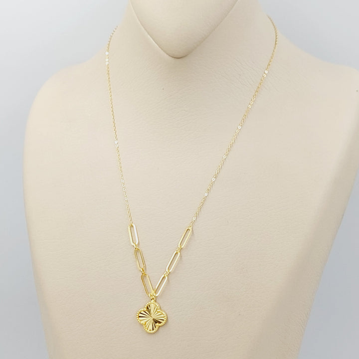 18K Gold Clover Necklace by Saeed Jewelry - Image 4