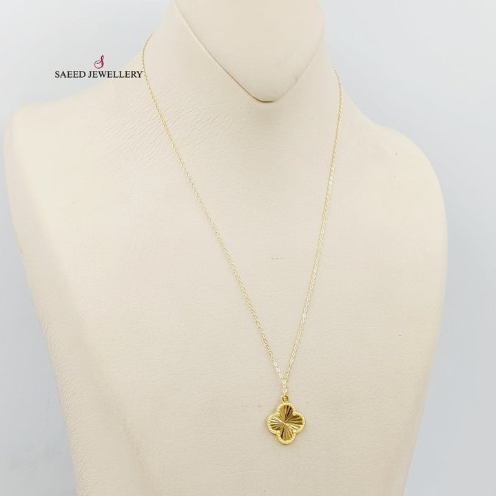 18K Gold Clover Necklace by Saeed Jewelry - Image 3