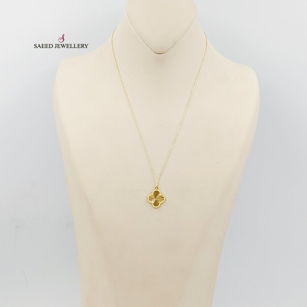 18K Gold Clover Necklace by Saeed Jewelry - Image 4