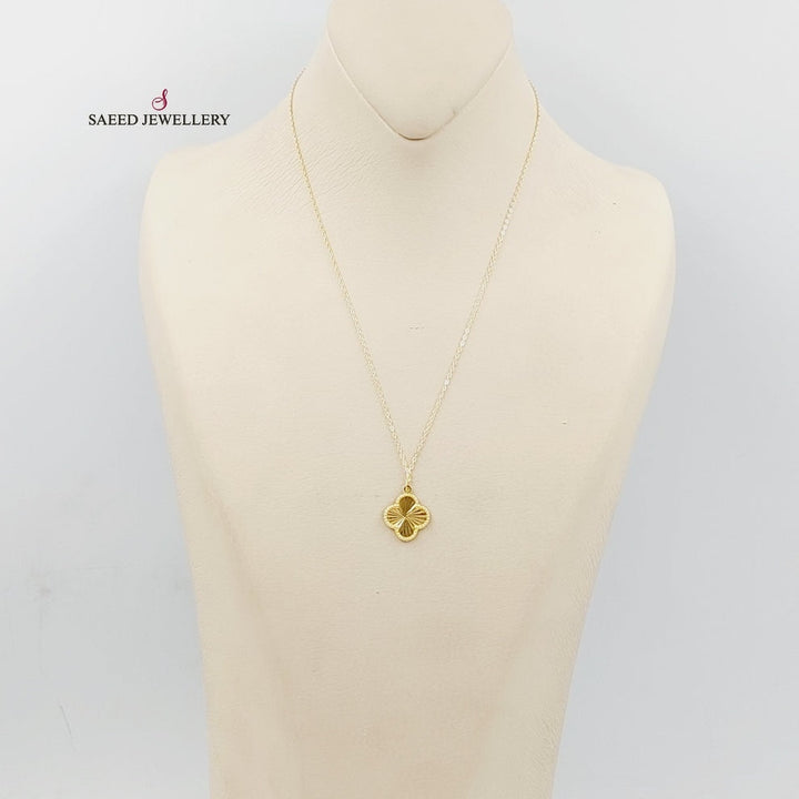 18K Gold Clover Necklace by Saeed Jewelry - Image 4