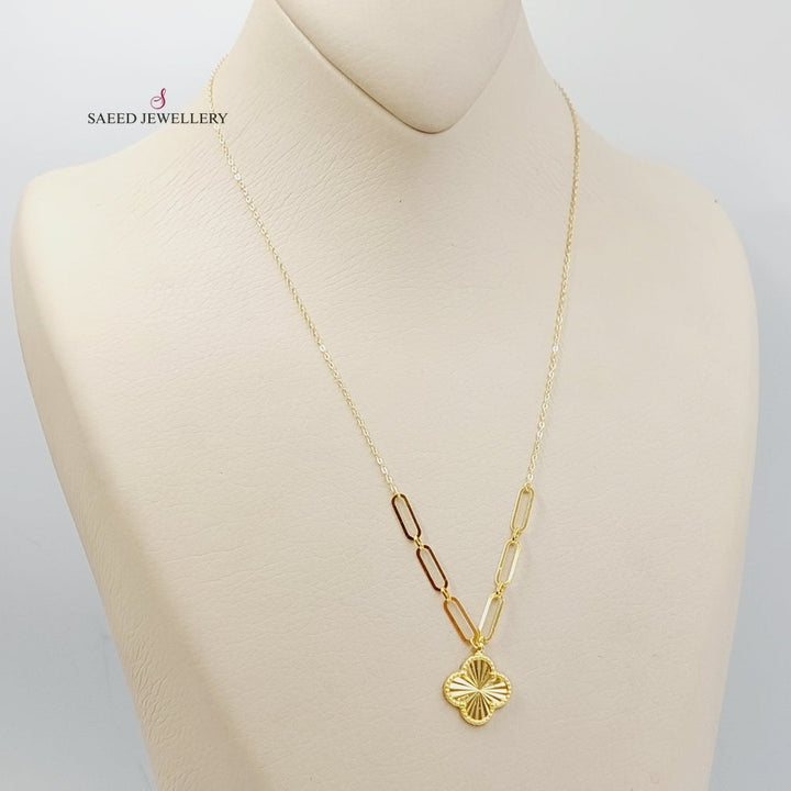 18K Gold Clover Necklace by Saeed Jewelry - Image 4