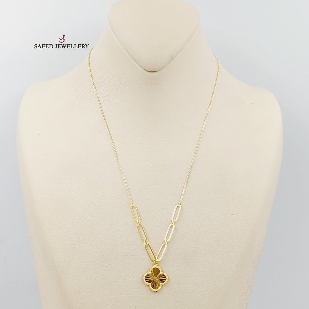 18K Gold Clover Necklace by Saeed Jewelry - Image 5