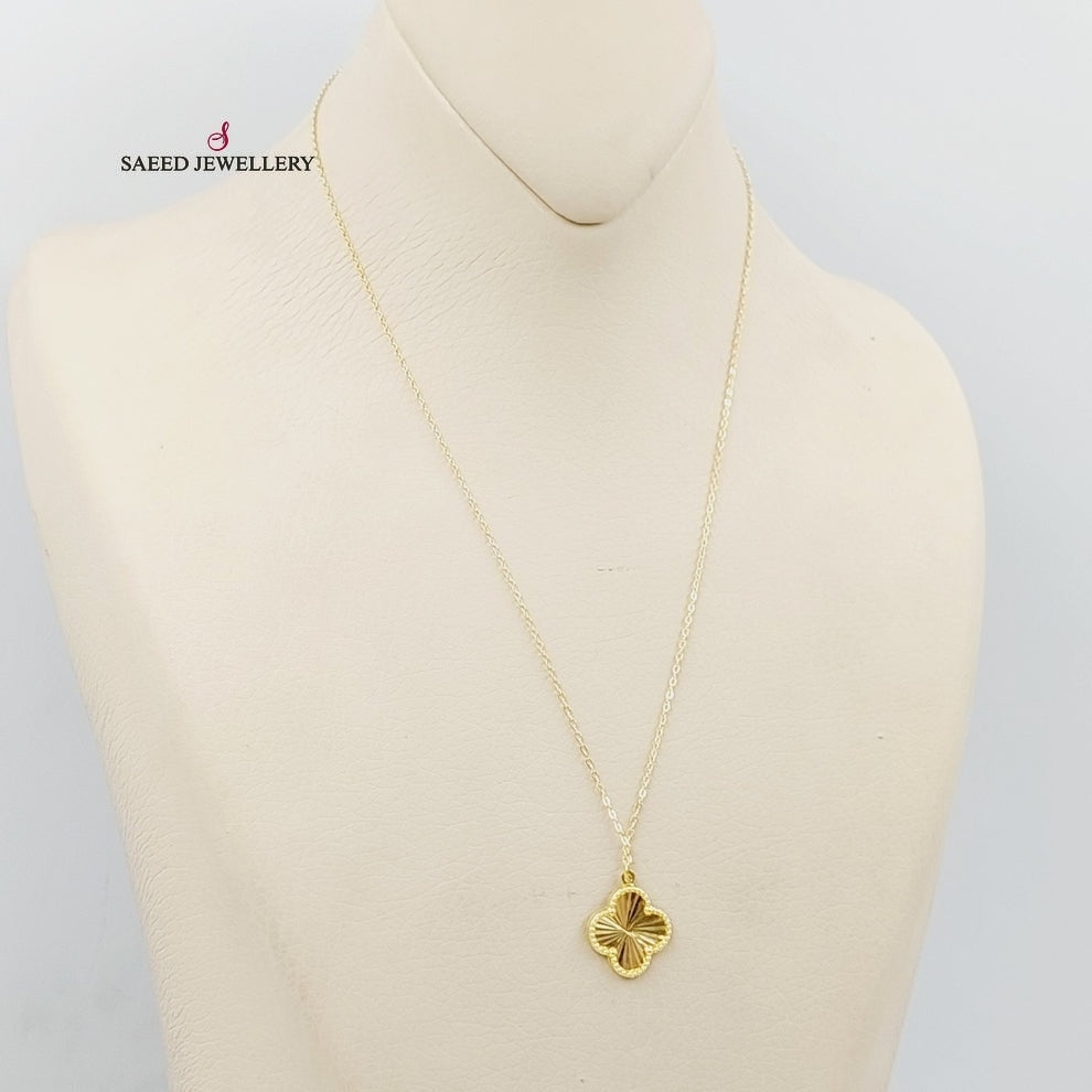 18K Gold Clover Necklace by Saeed Jewelry - Image 8