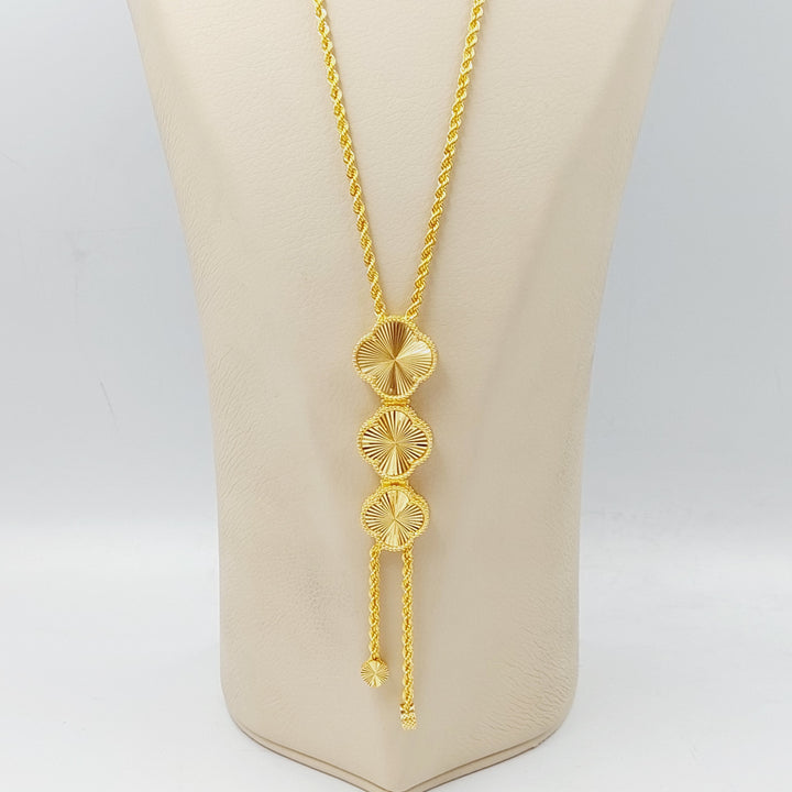 21K Gold Clover Necklace by Saeed Jewelry - Image 4