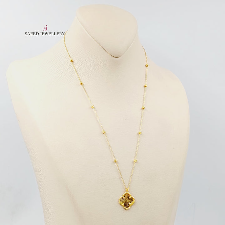 21K Gold Clover Necklace by Saeed Jewelry - Image 4