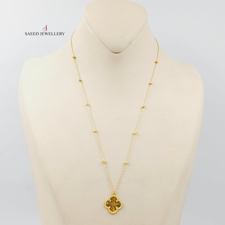 21K Gold Clover Necklace by Saeed Jewelry - Image 1