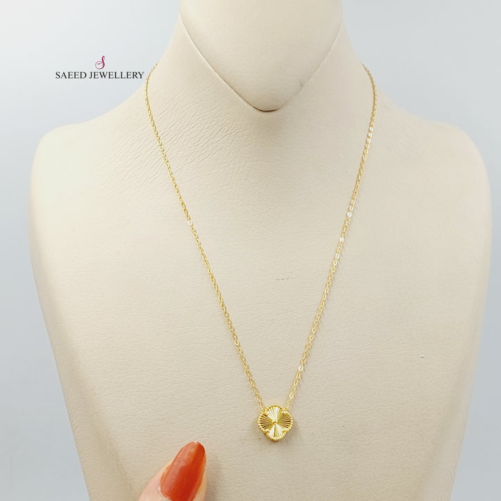 21K Gold Clover Necklace by Saeed Jewelry - Image 2