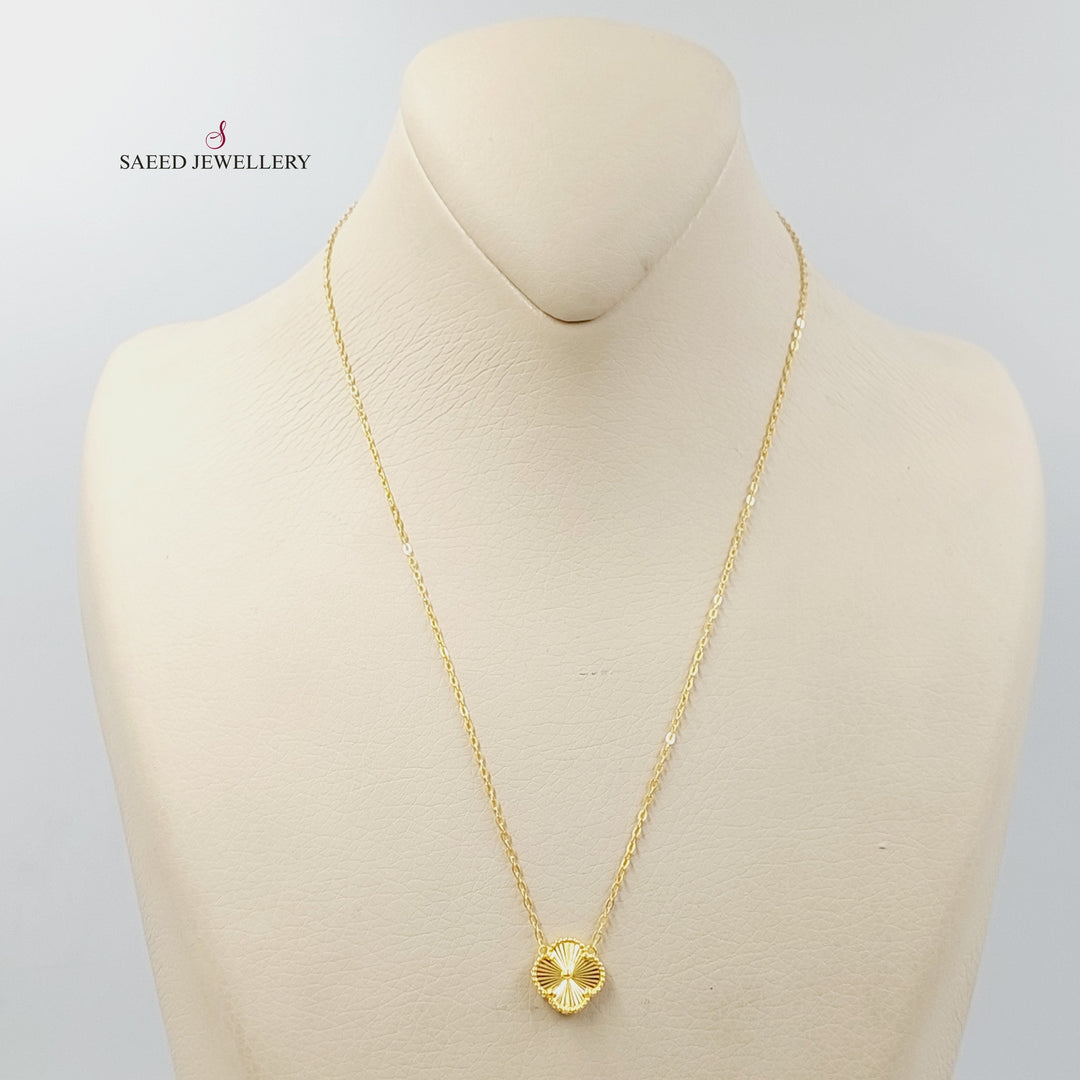 21K Gold Clover Necklace by Saeed Jewelry - Image 1