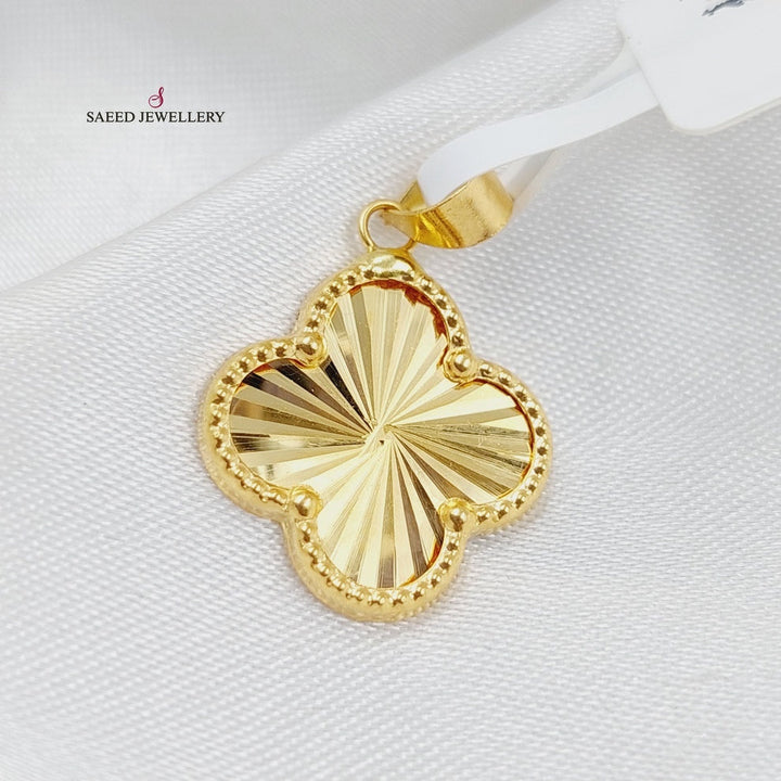 18K Gold Clover Pendant by Saeed Jewelry - Image 5