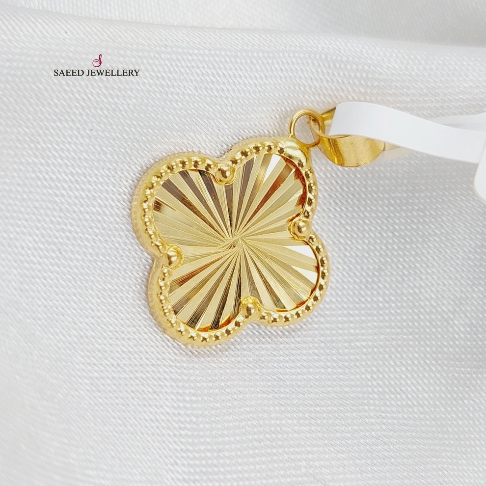 18K Gold Clover Pendant by Saeed Jewelry - Image 6