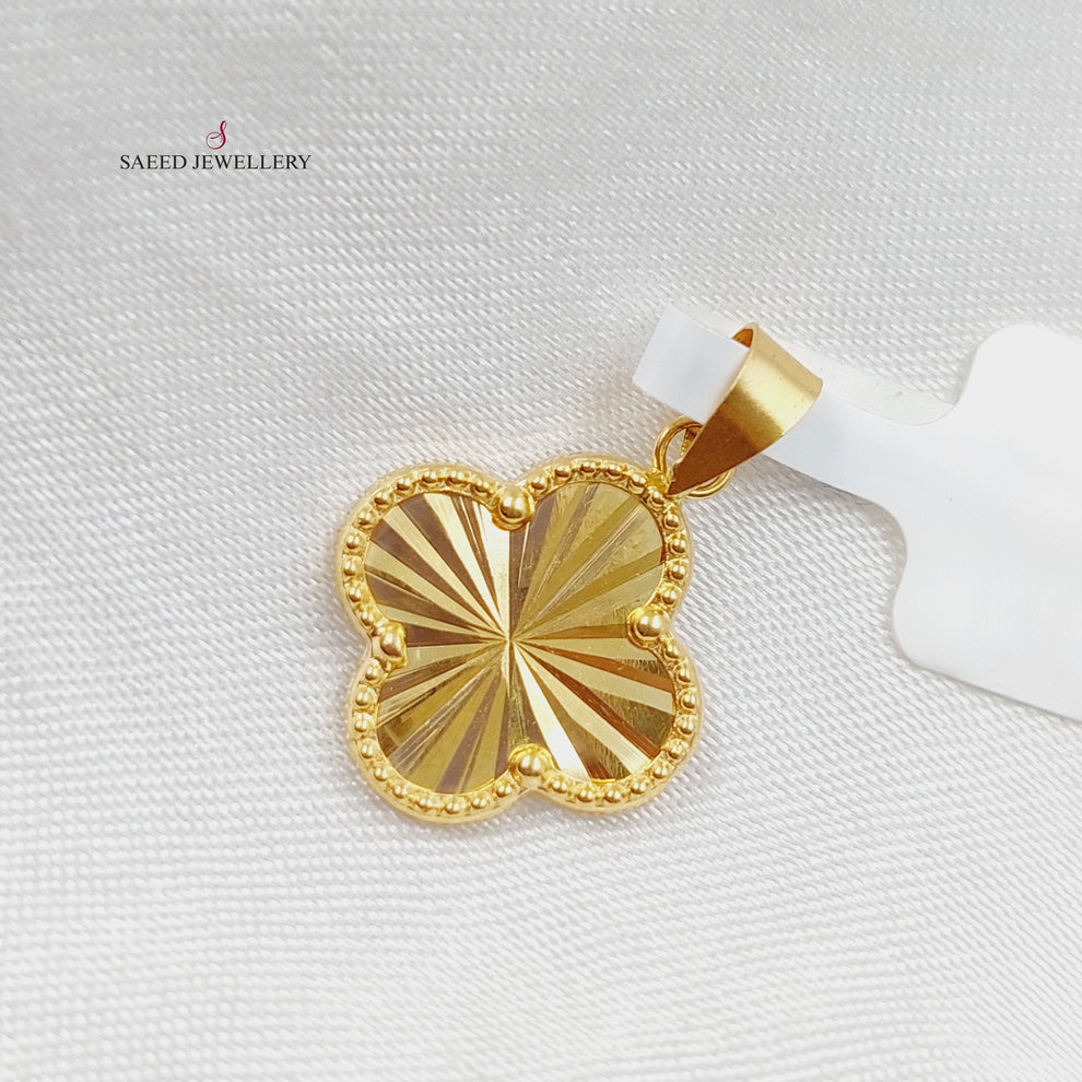 18K Gold Clover Pendant by Saeed Jewelry - Image 7