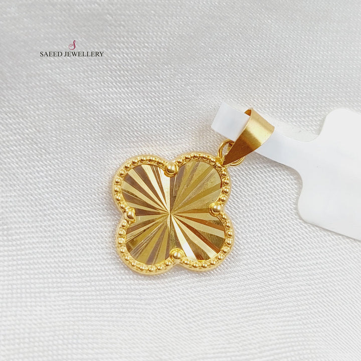 18K Gold Clover Pendant by Saeed Jewelry - Image 5