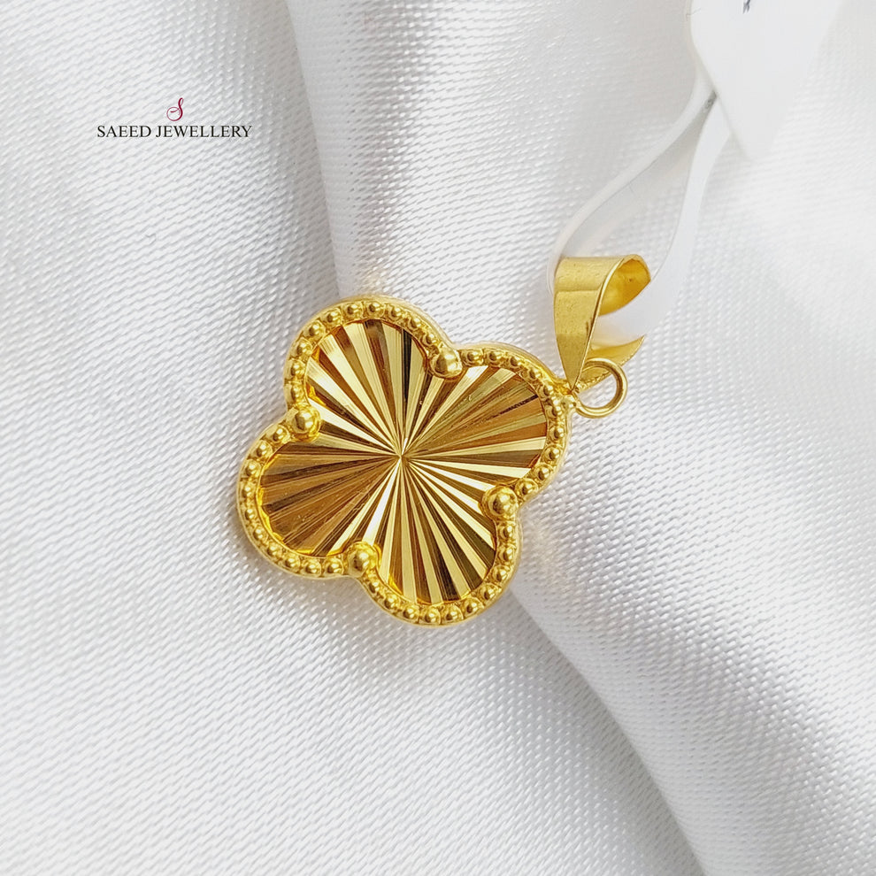 18K Gold Clover Pendant by Saeed Jewelry - Image 3